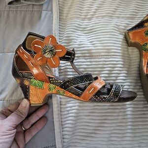 Corkys Women's‎ Multi-Strap Sandals - Brown and Orange St.Lucia Size 8